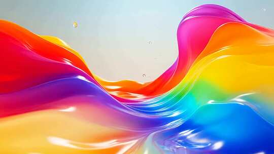 彩色流体动态画面素材