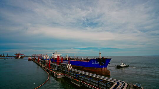 钦州港 港口 邮轮 延时 海洋石油视频素材模板下载