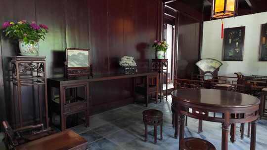 中式传统古代厅堂房间内部场景家具家私陈设
