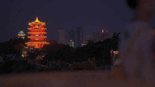 黄鹤楼下路过的火车