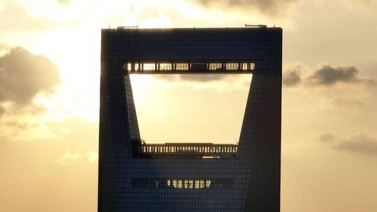 上海环球金融中心日落视频素材模板下载