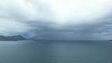 海上海边阴雨天云层龙舟水航拍高清在线视频素材下载