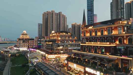 航拍长沙网红打卡点渔人码头