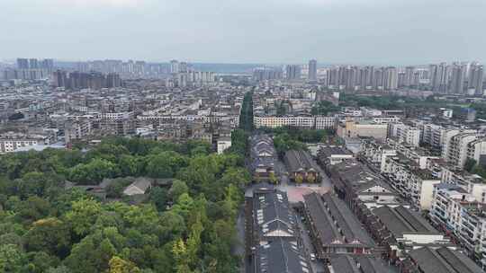 四川眉山市东坡宋城景区航拍