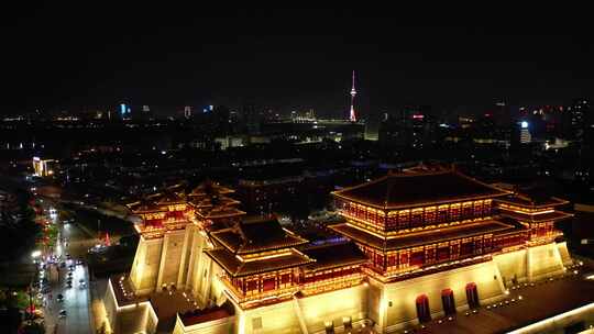 航拍河南洛阳夜景