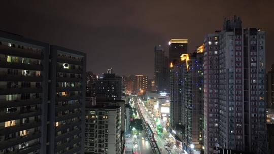 重庆杨家坪横街夜景航拍视频素材模板下载