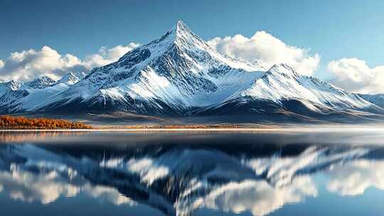 雪山湖泊自然风光