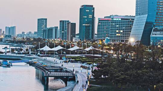 青岛夜景城市夜景西海岸夜景