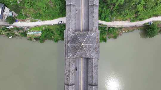 三江侗族自治县风雨桥航拍的