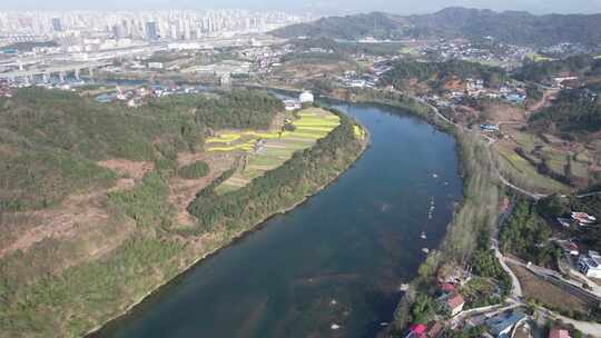 祖国大好河山湖南舞水河航拍