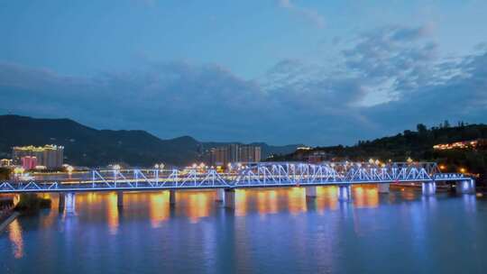 高清实拍四川广元城市夜景