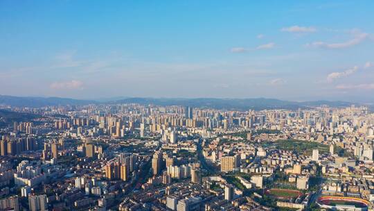 昆明高新科技广场楼顶航拍昆明城市全景