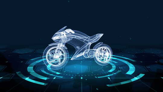 Hud未来派3D科幻摩托车