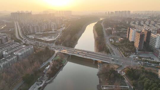 南京铁心桥新秦淮河货轮运输航拍