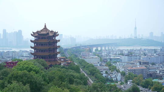 武汉武昌区黄鹤楼建筑风景