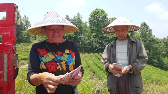 农民工群众老百姓开心喜悦领钱数钱领工资视频素材模板下载