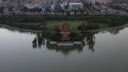 广东省佛山市顺峰山公园青龙阁航拍