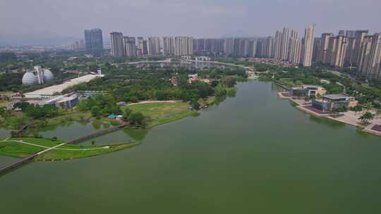 航拍漳州碧湖生态公园视频素材模板下载