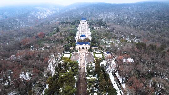 中山陵雪景视频素材模板下载