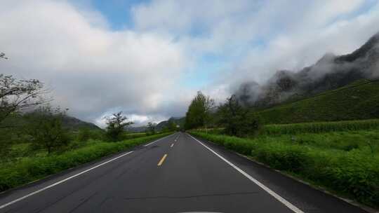 公路开车旅行第一视角 户外风光