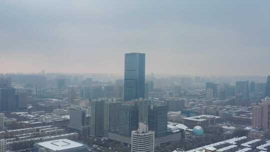 航拍 航拍石家庄 航拍石家庄雪景 雪景 冬至