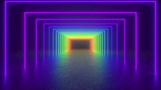 未来霓虹灯隧道