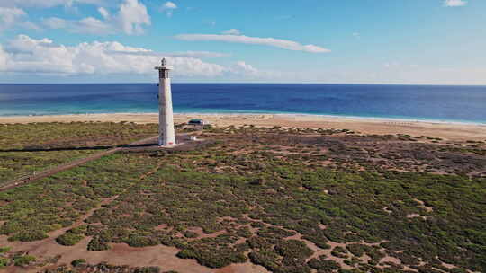 加那利群岛风景优美的灯塔鸟瞰图