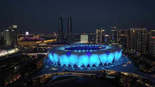 杭州亚运会奥体中心合集 白昼和夜晚