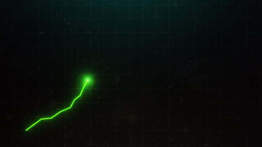 趋势-绿色曲线图-上升视频素材模板下载
