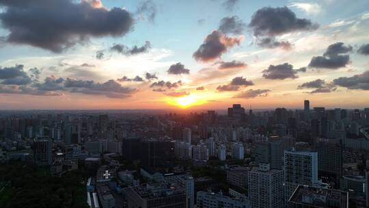 上海日落航拍