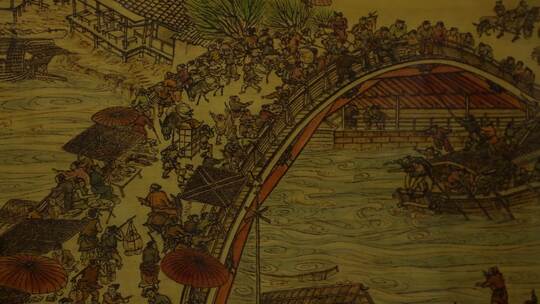 清明上河图工笔画中国风古典文化艺术绘画视频素材模板下载