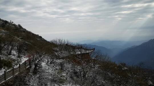 贵州铜仁梵净山5A景区冬天雪景