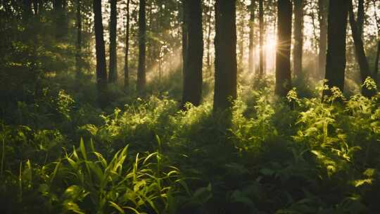 丁达尔光线 光线 森林