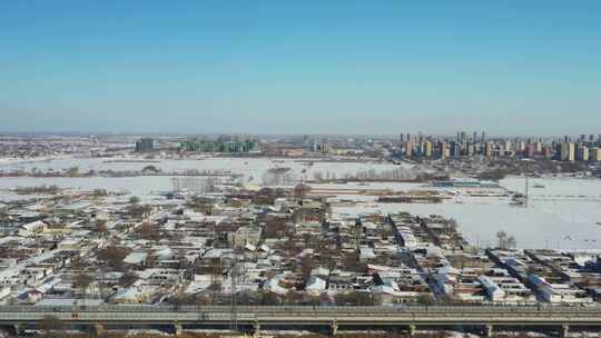 航拍雪景 唯美冬日空镜 立冬 冬至节气