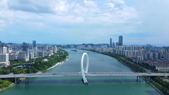 广西柳州白沙大桥柳江风景城市视频合集航拍