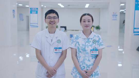 医生和护士笑脸视频素材模板下载