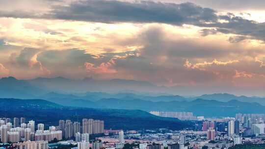 航拍宝鸡城市建筑视频素材模板下载