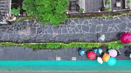 4k湖南湘西凤凰古城烟雨航拍