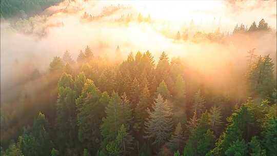 大自然风景风光唯美森林树林早晨清晨ai素