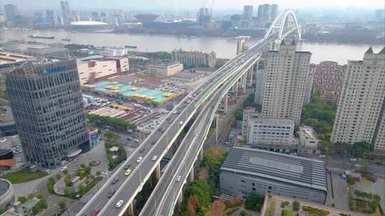 上海黄浦区延安东路立交桥车流延时城市风景