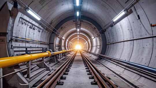 地铁隧道穿梭未来科技概念视频