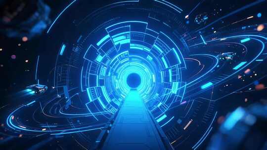 科技感未来隧道穿梭素材