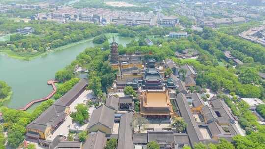 4k航拍江苏镇江金山寺