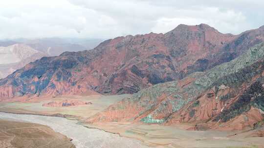 青海昆仑山脉山川河流青藏铁路大气航拍