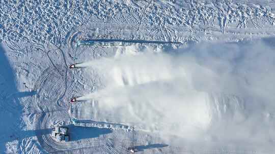冰雪运动人造雪机械造雪视频素材模板下载