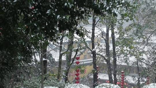 杭州上天竺法喜讲寺下雪天风景