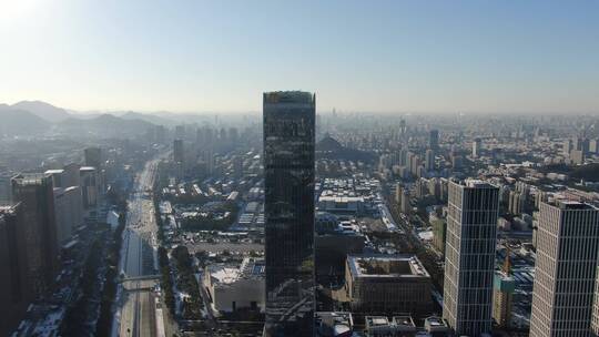 城市航拍山东济南万象城CBD