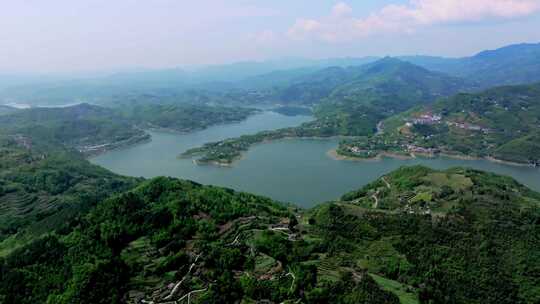 陕西安康瀛湖景区 汉江河流视频素材模板下载