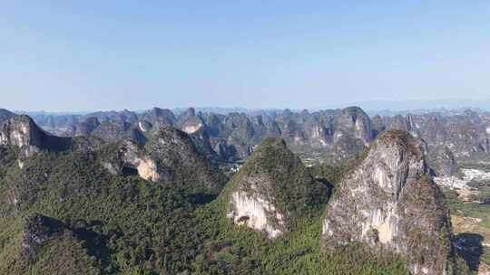 广西桂林奇山山石十里画廊航拍