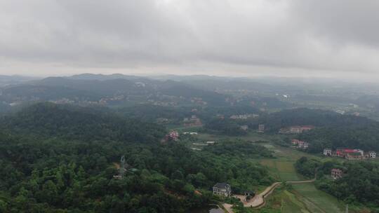 自然风光雨后森林迷雾航拍